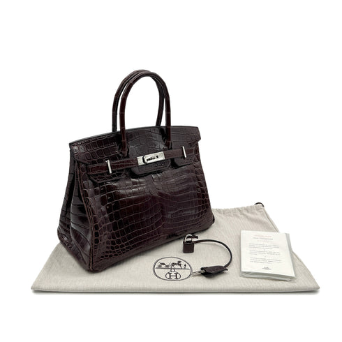 HERMES BIRKIN 30 COCAON CROCODILE NILOTICUS HAND BAG □L SHW 90299532 - PURPOSE