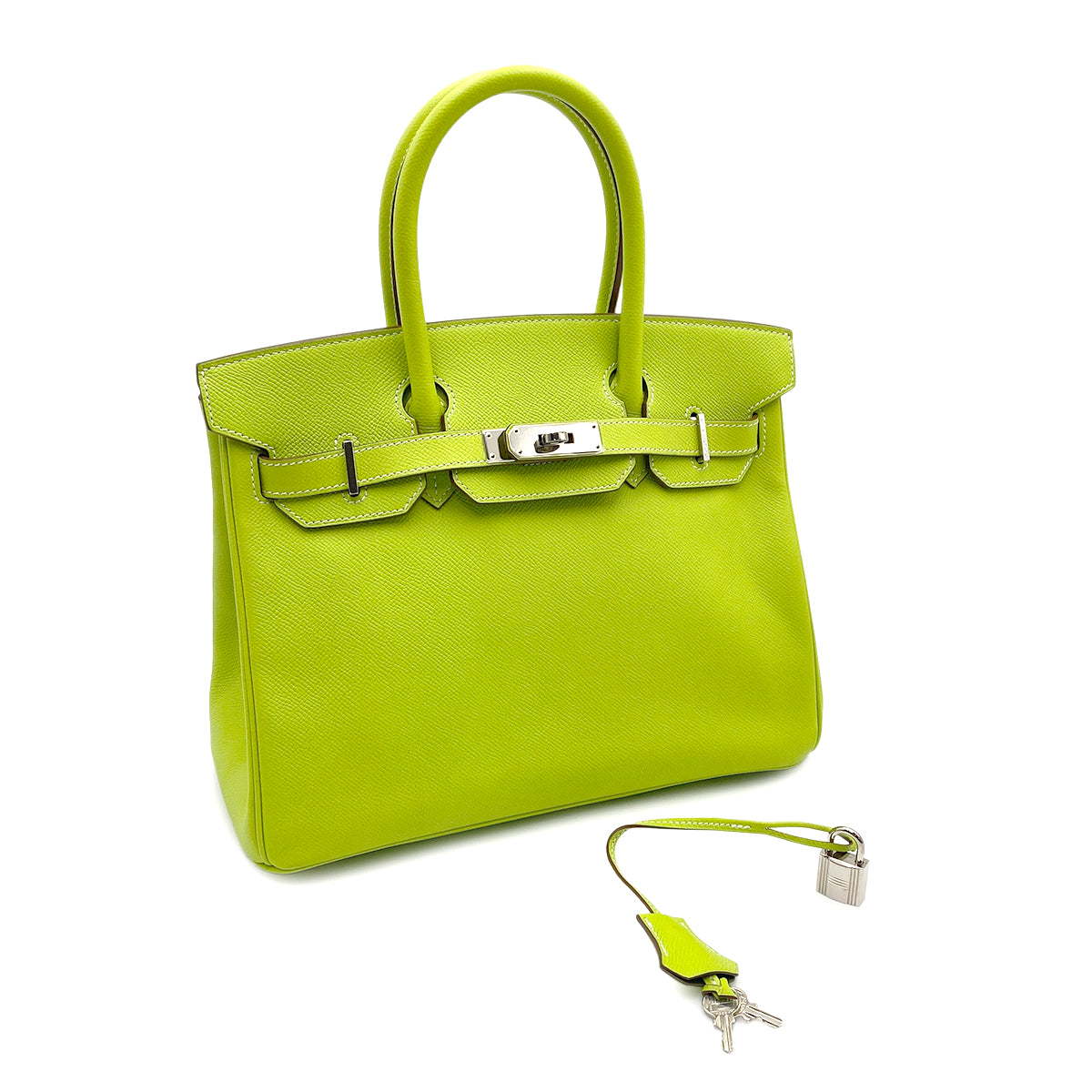 HERMES CANDY BIRKIN 30 KIWI LICHEN EPSOM HAND BAG □O SHW 90299533