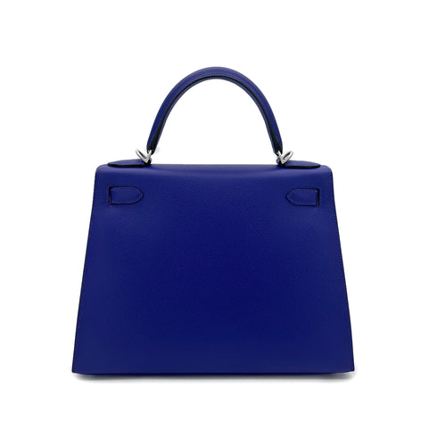 HERMES KELLY 28 SELLIER BLUE ROYAL EPSOM HAND SHOULDER BAG U 90299535 - PURPOSE