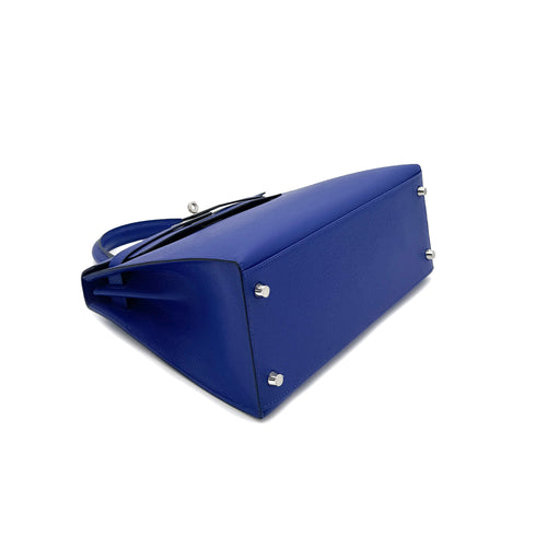 HERMES KELLY 28 SELLIER BLUE ROYAL EPSOM HAND SHOULDER BAG U 90299535 - PURPOSE