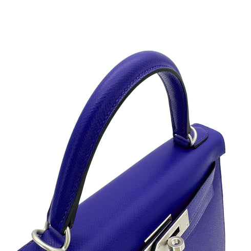 HERMES KELLY 28 SELLIER BLUE ROYAL EPSOM HAND SHOULDER BAG U 90299535 - PURPOSE
