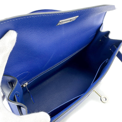 HERMES KELLY 28 SELLIER BLUE ROYAL EPSOM HAND SHOULDER BAG U 90299535 - PURPOSE