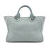 CHANEL DEAUVILLE MM CHAIN TOTE BAG LIGHT BLUE CANVAS LEATHER 90299536 - PURPOSE
