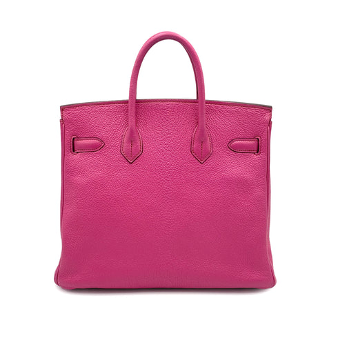 HERMES HAUT A COURROIES 28 FUCHSIA CHEVRE COROMANDEL HAND BAG ▢I SHW 90299544 - PURPOSE