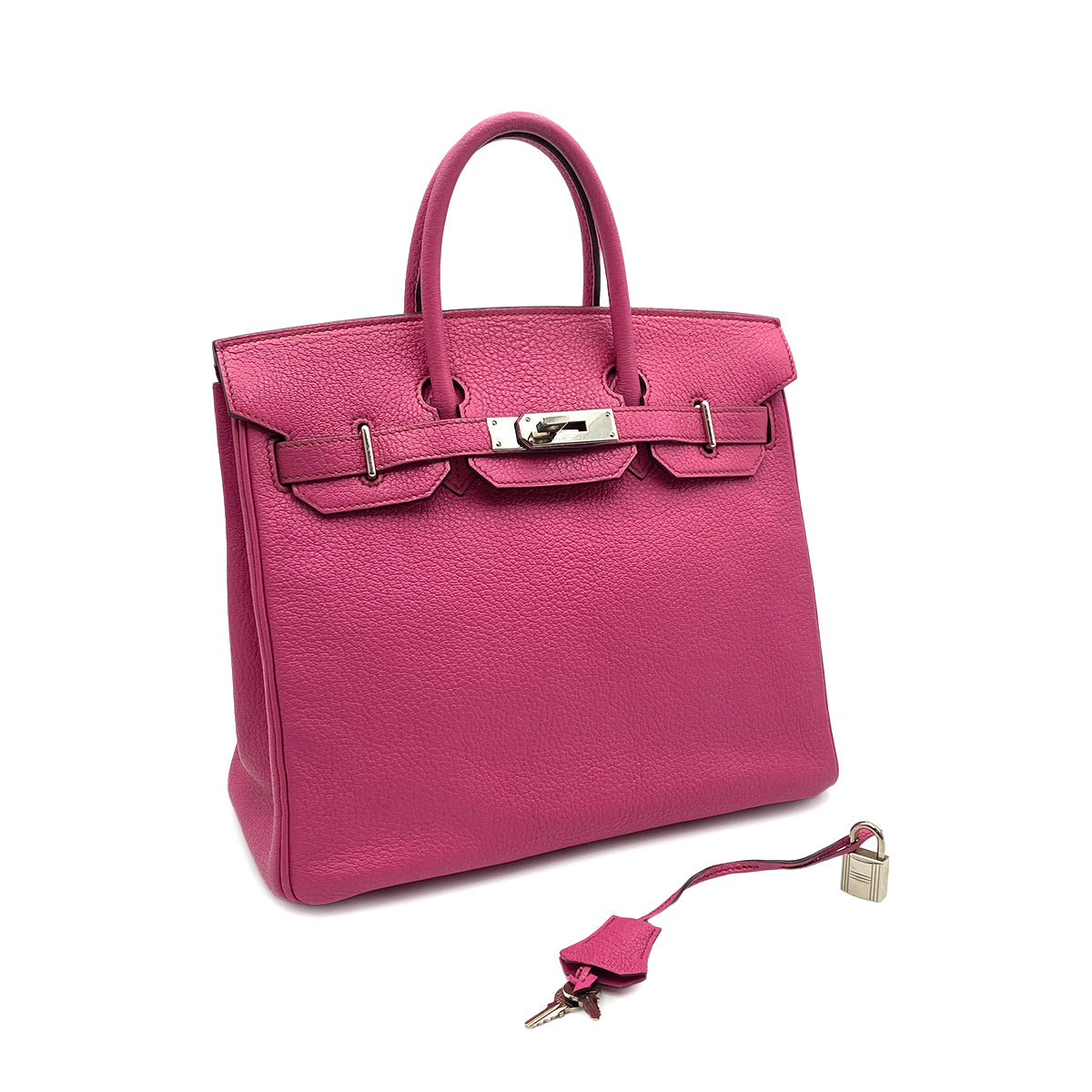 HERMES HAUT A COURROIES 28 FUCHSIA CHEVRE COROMANDEL HAND BAG ▢I SHW 90299544