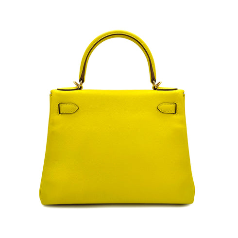 HERMES KELLY 28 RETOURNE LIME EVERCOLOR HAND SHOULDER BAG Y GHW 90299546 - PURPOSE