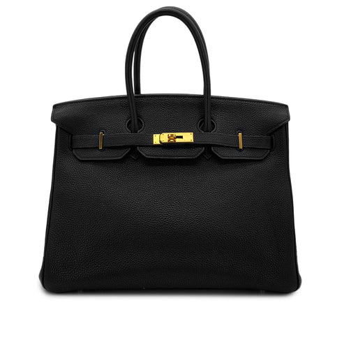 HERMES BIRKIN 35 BLACK TOGO HAND BAG □J GHW 90299552 - PURPOSE