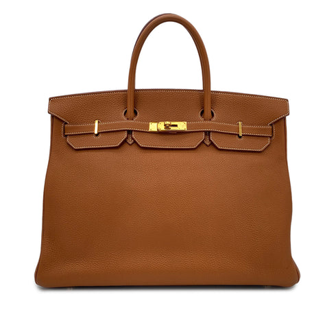 HERMES BIRKIN 40 GOLD TOGO HAND BAG □F GOLD HARDWARE 90299553 - PURPOSE