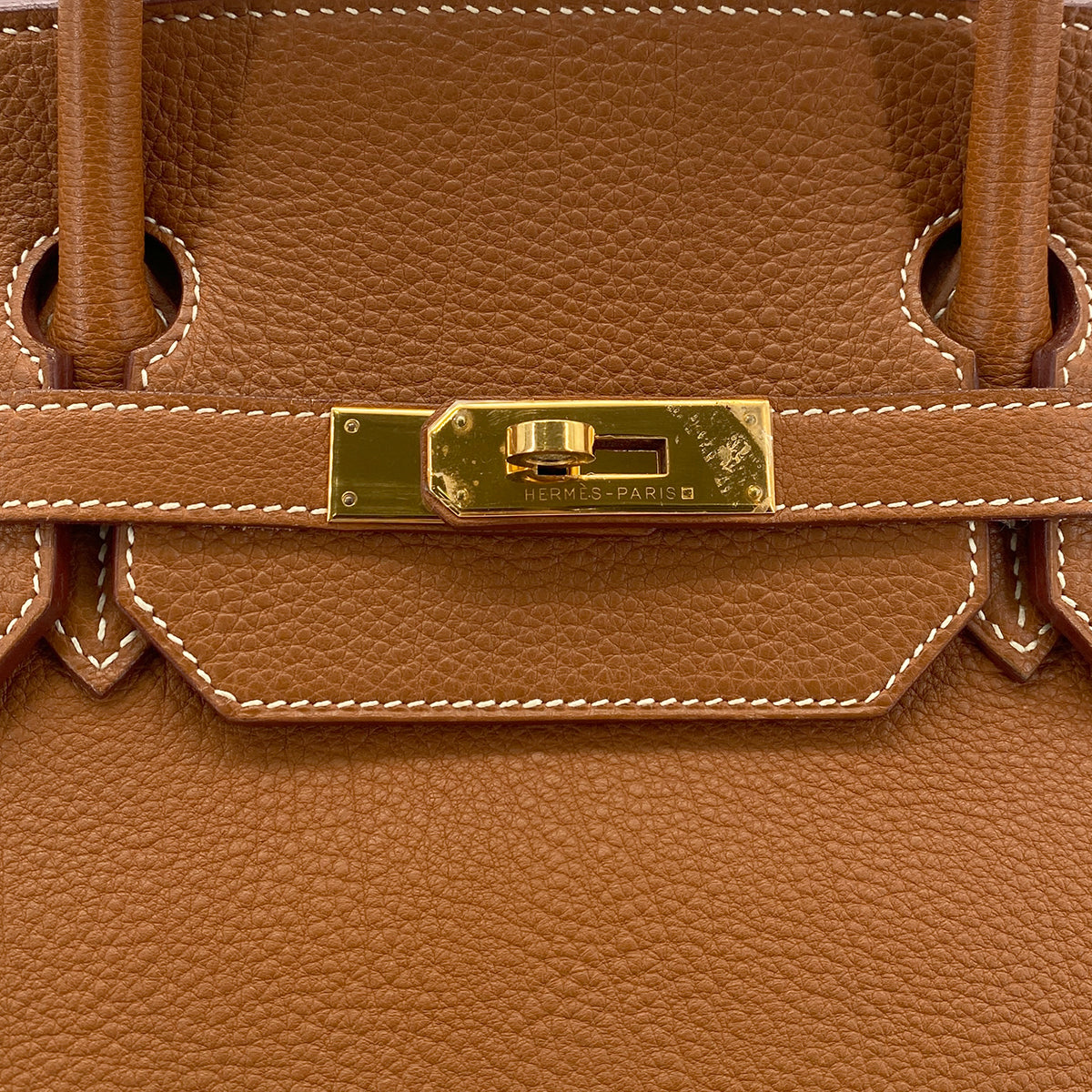 HERMES BIRKIN 40 GOLD TOGO HAND BAG □F GHW 90299553