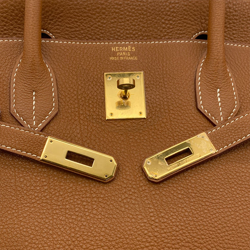 HERMES BIRKIN 40 GOLD TOGO HAND BAG □F GOLD HARDWARE 90299553 - PURPOSE