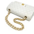 CHANEL VINTAGE CLASSIC FLAP MEDIUM CHAIN SHOULDER BAG WHITE LAMB SKIN 90299560 - PURPOSE