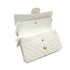 CHANEL VINTAGE CLASSIC FLAP MEDIUM CHAIN SHOULDER BAG WHITE LAMB SKIN 90299560 - PURPOSE