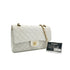 CHANEL VINTAGE CLASSIC FLAP MEDIUM CHAIN SHOULDER BAG WHITE LAMB SKIN 90299560 - PURPOSE