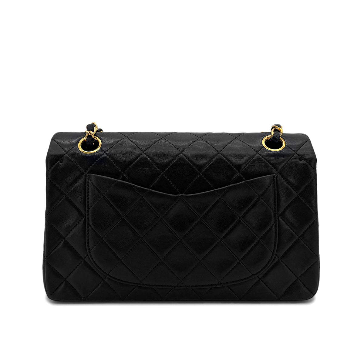 CHANEL VINTAGE CLASSIC FLAP SMALL CHAIN SHOULDER BAG BLACK LAMB SKIN 90299569