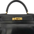 HERMES KELLY 28 RETOURNE BLACK BOXCALF HAND SHOULDER BAG □B GHW 90299703 - PURPOSE