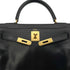 HERMES KELLY 28 RETOURNE BLACK BOXCALF HAND SHOULDER BAG □B GHW 90299703 - PURPOSE