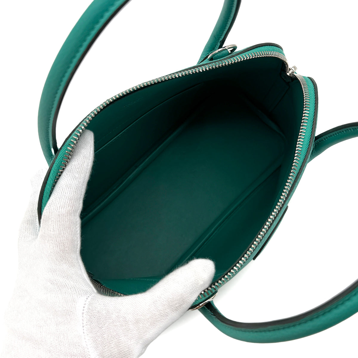 HERMES BOLIDE 27 VERT VERONE EPSOM HAND SHOULDER BAG D SHW 90299749