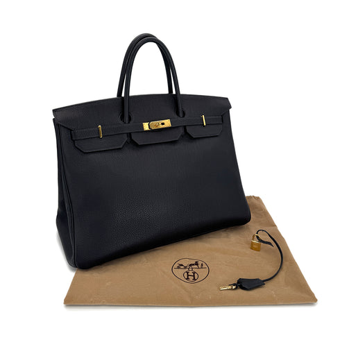 HERMES BIRKIN 40 BLUE INDIGO TOGO HAND BAG □D GHW 90299751 - PURPOSE