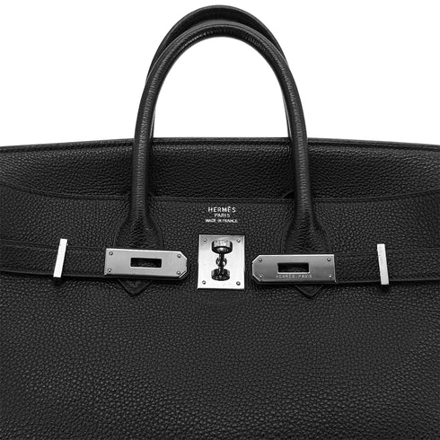 HERMES HAUT A COURROIES 32 BLACK TOGO HAND BAG □E SHW 90299752 - PURPOSE