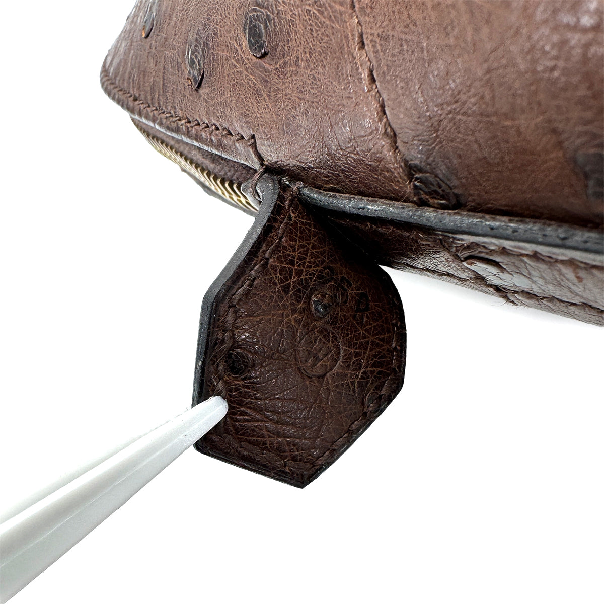 HERMES BOLIDE 35 CHOCOLAT OSTRICH HAND SHOULDER BAG 〇W GHW 90299753