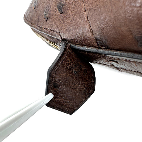HERMES BOLIDE 35 CHOCOLAT OSTRICH HAND SHOULDER BAG 〇W GHW 90299753 - PURPOSE