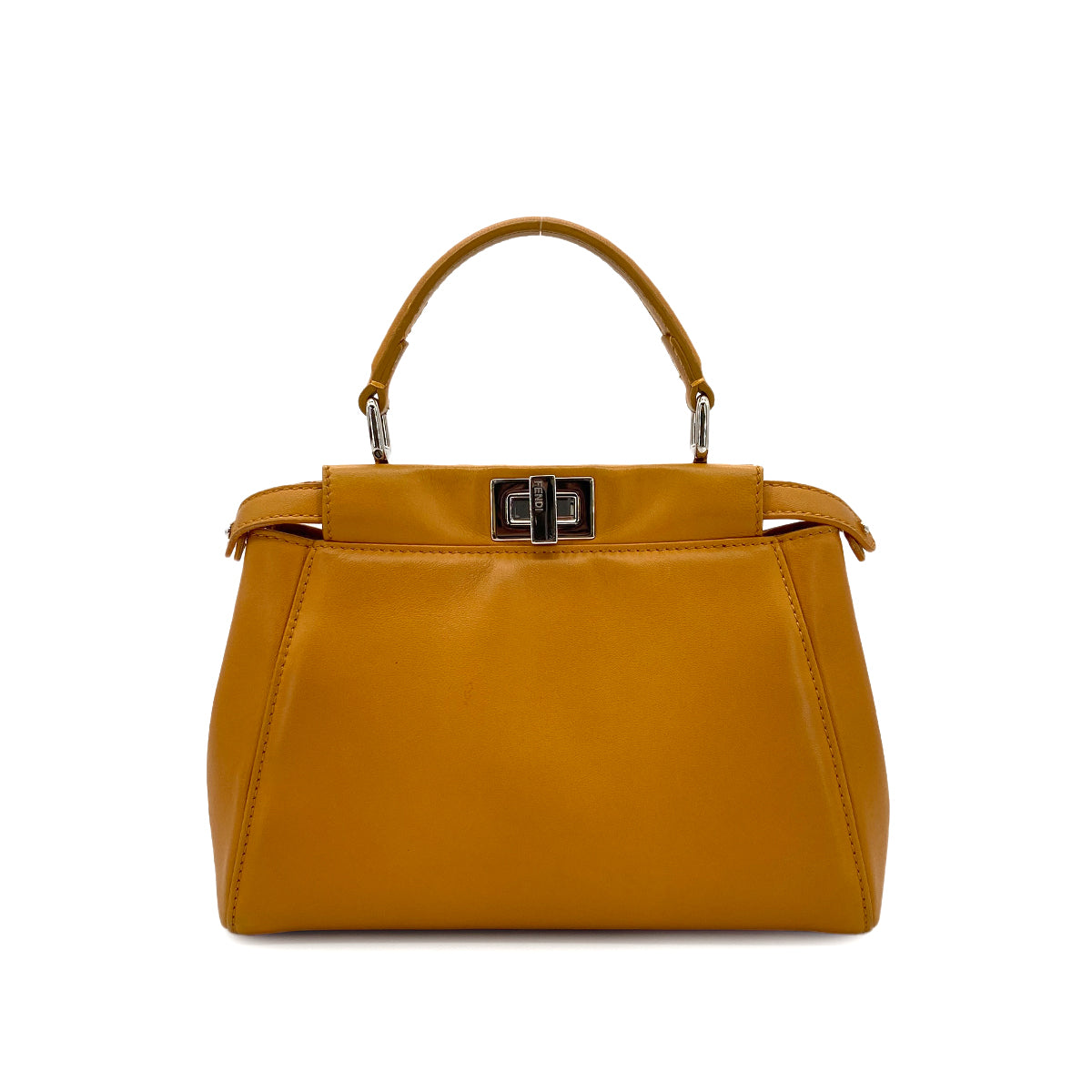 FENDI PEEKABOO MINI HAND SHOULDER BAG ORANGE LEATHER 8BN244 90299757