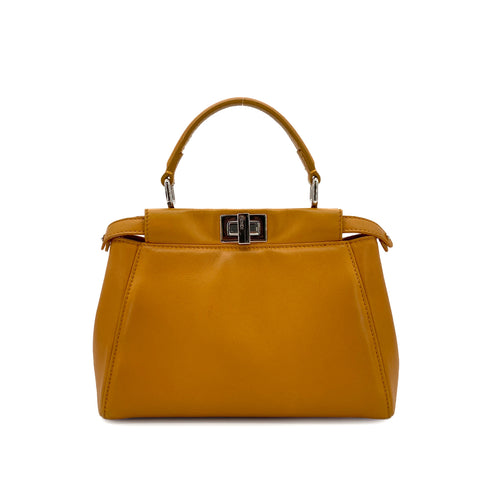 FENDI PEEKABOO MINI HAND SHOULDER BAG ORANGE LEATHER 8BN244 90299757 - PURPOSE