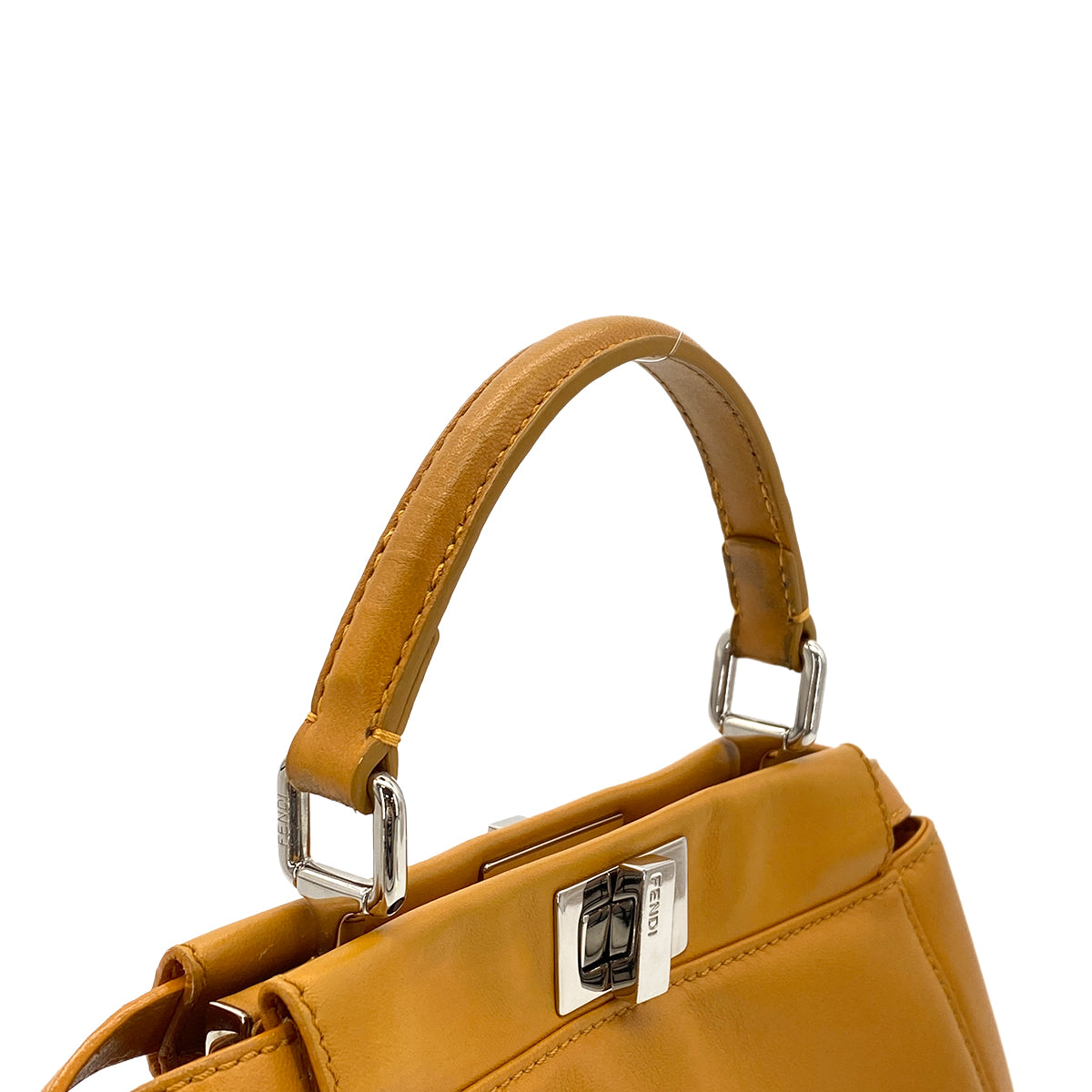 FENDI PEEKABOO MINI HAND SHOULDER BAG ORANGE LEATHER 8BN244 90299757