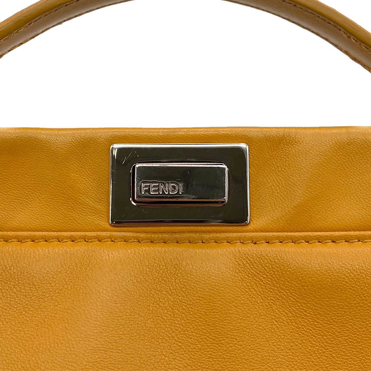 FENDI PEEKABOO MINI HAND SHOULDER BAG ORANGE LEATHER 8BN244 90299757