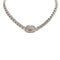 CHANEL VINTAGE NECKLACE TURN LOCK RHINESTONE SILVER ACCESSORY 96A 90299758