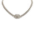 CHANEL VINTAGE NECKLACE TURN LOCK RHINESTONE SILVER ACCESSORY 96A 90299758