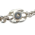 CHANEL VINTAGE NECKLACE TURN LOCK RHINESTONE SILVER ACCESSORY 96A 90299758