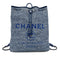 CHANEL DEAUVILLE BACK PACK BLUE CANVAS LEATHER 90299784 - PURPOSE