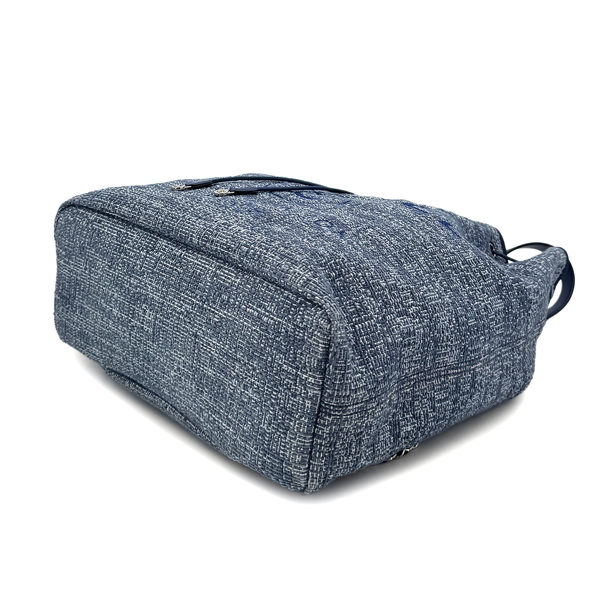 CHANEL DEAUVILLE BACK PACK BLUE CANVAS LEATHER 90299784