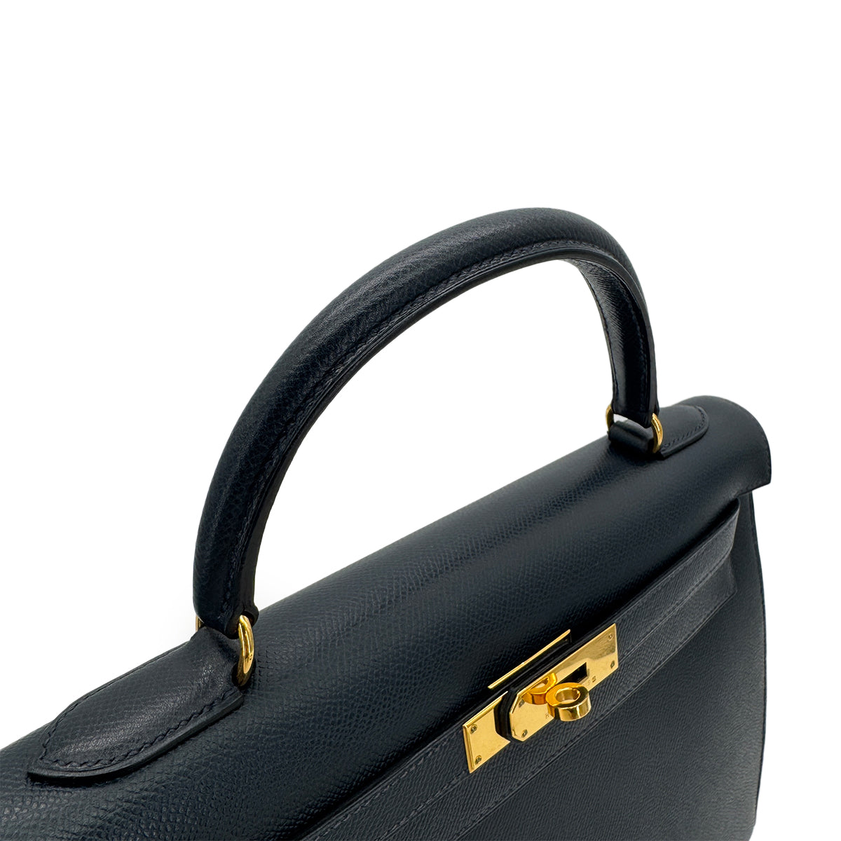 HERMES KELLY 32 SELLIER BLUE MARINE COUCHEVEL HAND SHOULDER BAG 〇Z GHW 90299785