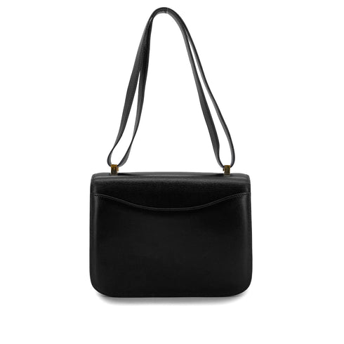 HERMES CONSTANCE 23 BLACK BOXCALF SHOULDER BAG 〇O GHW 90299789 - PURPOSE