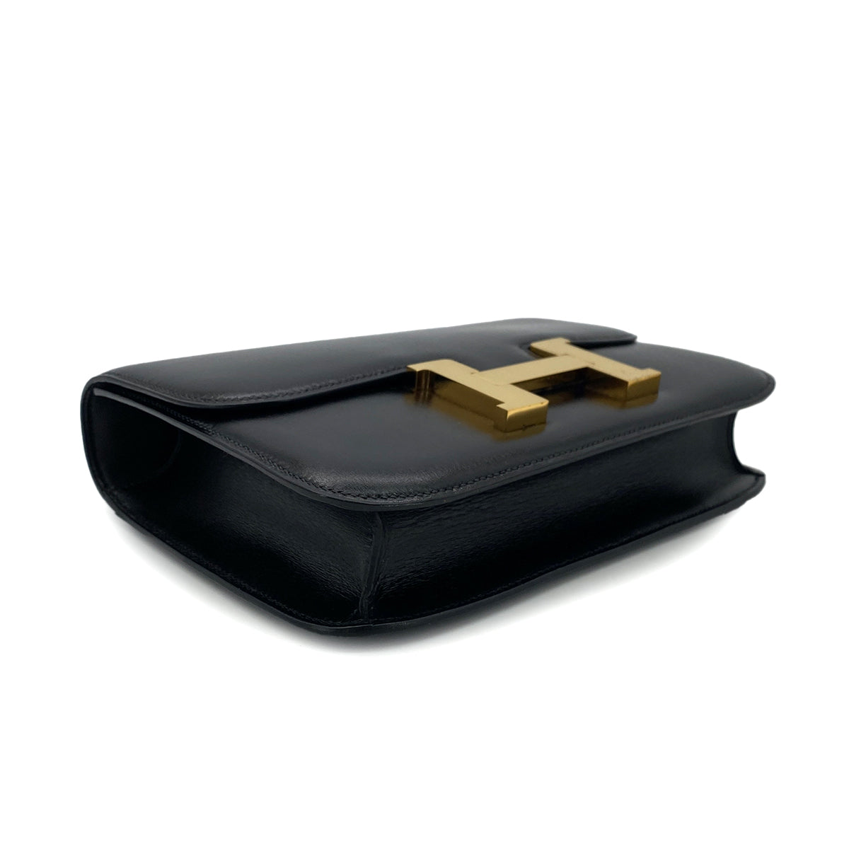 HERMES CONSTANCE 23 BLACK BOXCALF SHOULDER BAG 〇O GHW 90299789