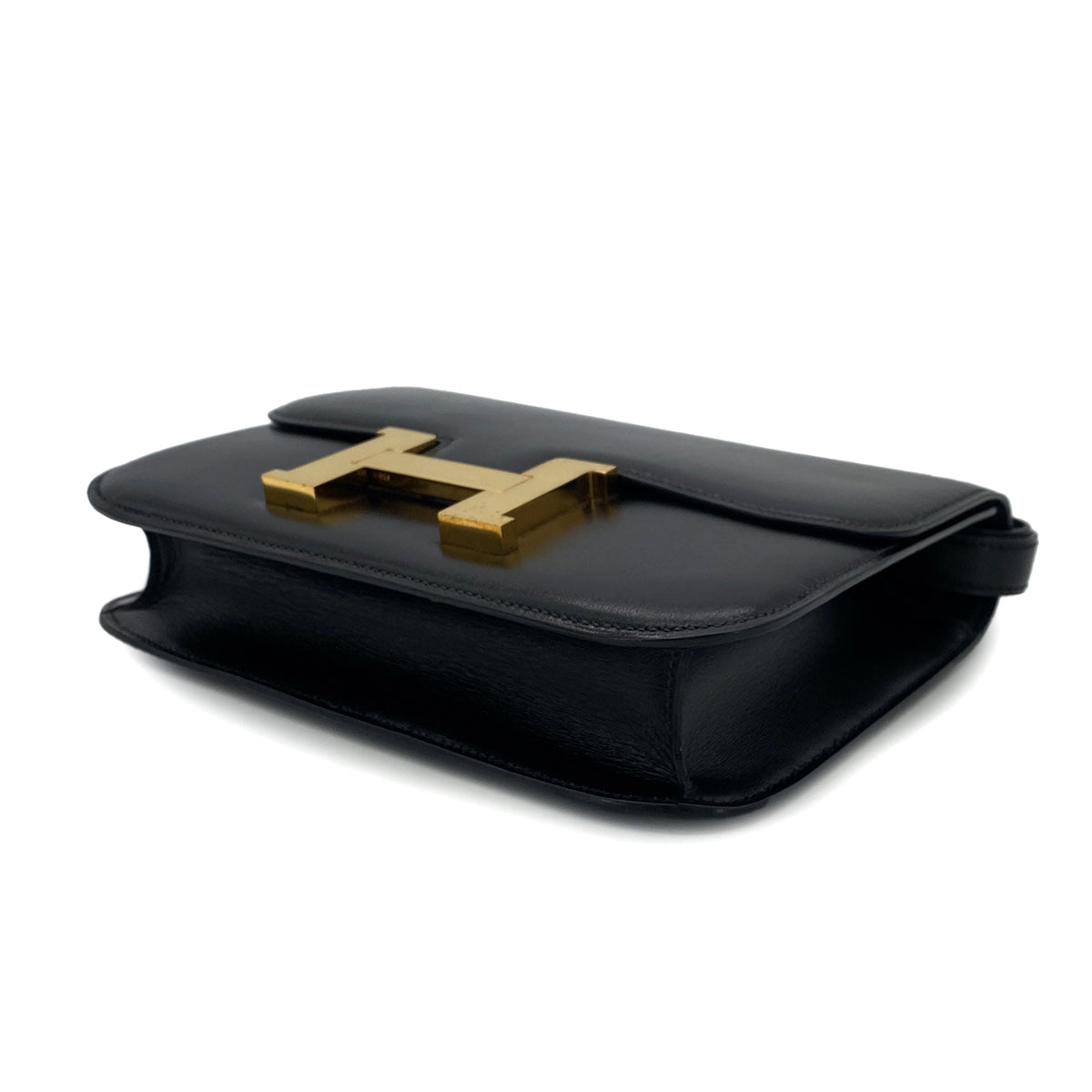 HERMES CONSTANCE 23 BLACK BOXCALF SHOULDER BAG 〇O GHW 90299789