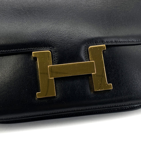 HERMES CONSTANCE 23 BLACK BOXCALF SHOULDER BAG 〇O GHW 90299789 - PURPOSE