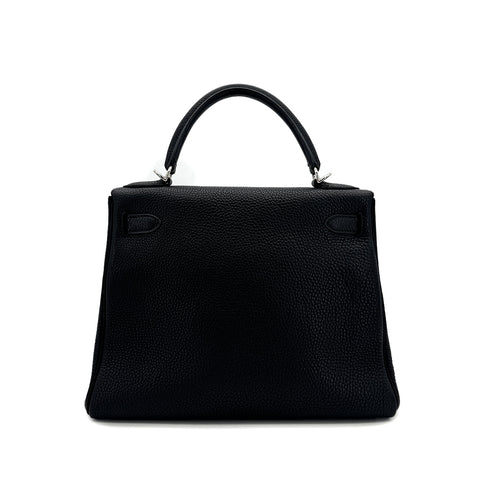 HERMES KELLY 28 RETOURNE BLACK TOGO HAND SHOULDER BAG □L SHW 90299802 - PURPOSE