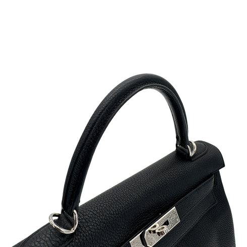 HERMES KELLY 28 RETOURNE BLACK TOGO HAND SHOULDER BAG □L SHW 90299802 - PURPOSE