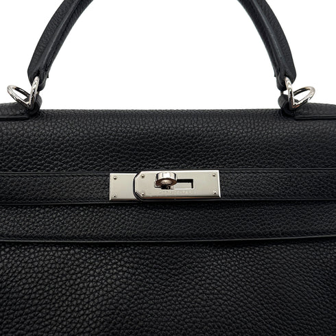 HERMES KELLY 28 RETOURNE BLACK TOGO HAND SHOULDER BAG □L SHW 90299802 - PURPOSE