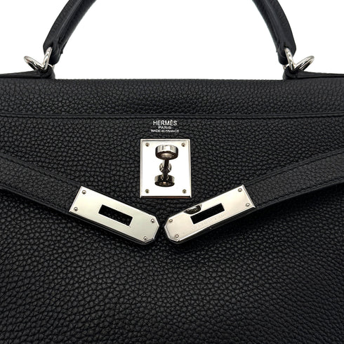 HERMES KELLY 28 RETOURNE BLACK TOGO HAND SHOULDER BAG □L SHW 90299802 - PURPOSE