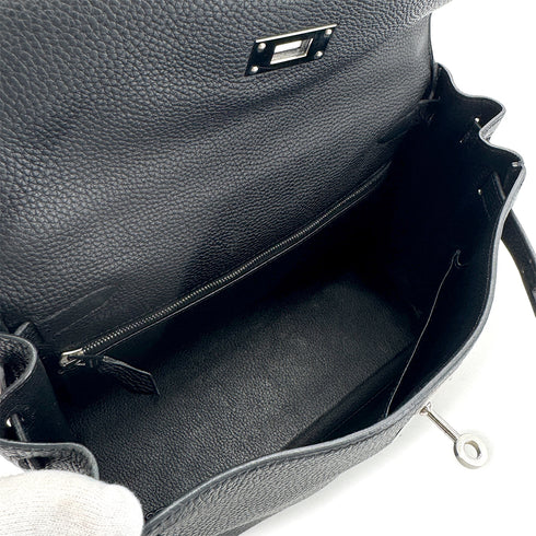 HERMES KELLY 28 RETOURNE BLACK TOGO HAND SHOULDER BAG □L SHW 90299802 - PURPOSE