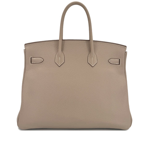 HERMES BIRKIN 35 ARGILE TAURILLON CLEMENCE HAND BAG □P SHW 90299803 - PURPOSE