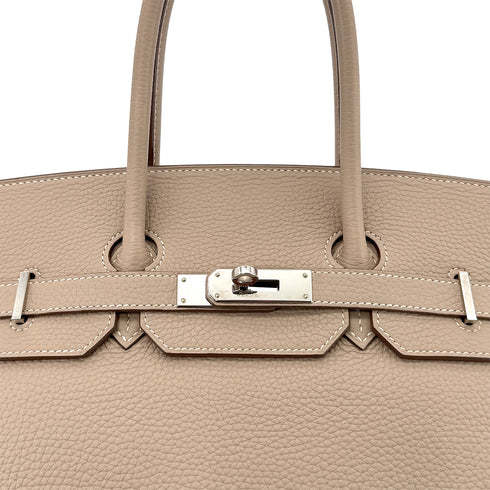 HERMES BIRKIN 35 ARGILE TAURILLON CLEMENCE HAND BAG □P SHW 90299803 - PURPOSE