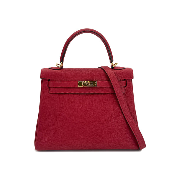 HERMES KELLY 25 RETOURNE ROUGE VIF TOGO HAND SHOULDER BAG A GHW 90299804 - PURPOSE