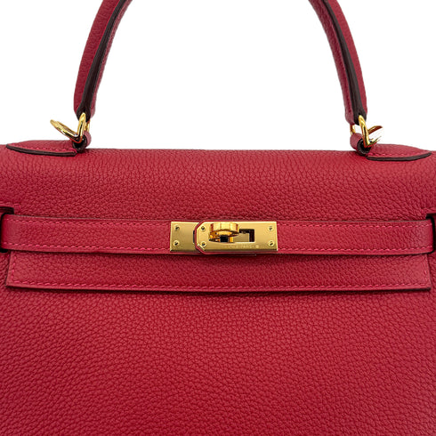 HERMES KELLY 25 RETOURNE ROUGE VIF TOGO HAND SHOULDER BAG A GHW 90299804 - PURPOSE