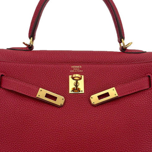 HERMES KELLY 25 RETOURNE ROUGE VIF TOGO HAND SHOULDER BAG A GHW 90299804 - PURPOSE