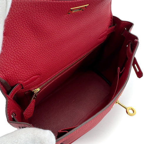HERMES KELLY 25 RETOURNE ROUGE VIF TOGO HAND SHOULDER BAG A GHW 90299804 - PURPOSE